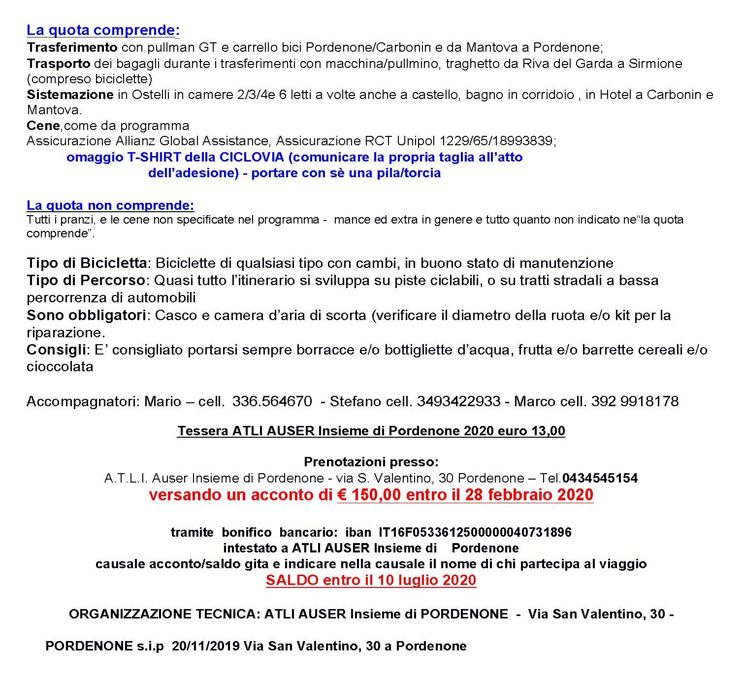 Ciaobici programma Calalzo Mantova mod