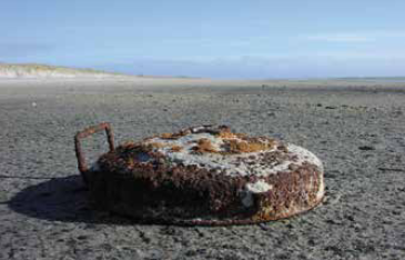 Vecchia mina anticarro tedesca Tellermine M42 rinvenuta durante le operazioni di bonifica svoltesi tra il 2006 e il 2012. Foto Danish Coastal Authority Lemvi